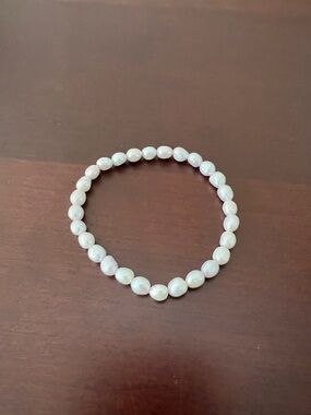 Classic Freshwater Pearl Stretch Bracelet - White | Minimalist Mermaidcore Style